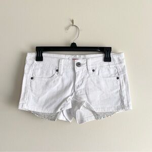 Vintage Bongo White Low Rise Shorty Shorts – Size 3 – Sequin Pocket Detail
